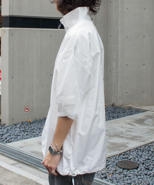 GLOSTER（グロスター）の「【GLOSTER/グロスター】ブロードクロス ハーフジッププルオーバー（シャツ/ブラウス・メンズ・ブラック/ベージュ/オフホワイト・S/M/L）」の6枚目の写真