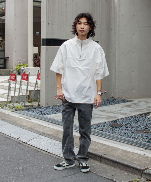 GLOSTER（グロスター）の「【GLOSTER/グロスター】ブロードクロス ハーフジッププルオーバー（シャツ/ブラウス・メンズ・ブラック/ベージュ/オフホワイト・S/M/L）」の11枚目の写真