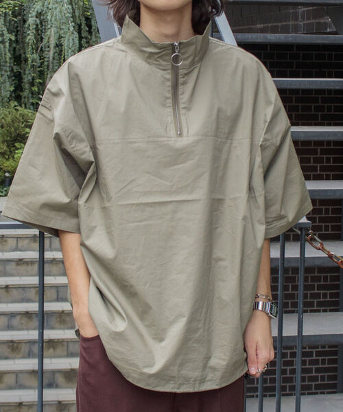 GLOSTER（グロスター）の「【GLOSTER/グロスター】ブロードクロス ハーフジッププルオーバー（シャツ/ブラウス・メンズ・ブラック/ベージュ/オフホワイト・S/M/L）」の14枚目の写真