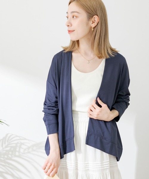 URBAN RESEARCH Sonny Label（アーバンリサーチサニーレーベル）の「UVカット・クールタッチカットカーディガン（Tシャツ/カットソー・レディース・グレー系その他/イエロー系その他/ネイビー・FREE）」の3枚目の写真