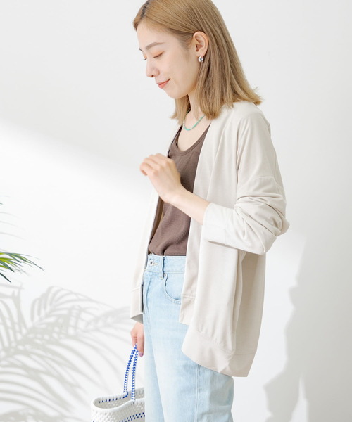 URBAN RESEARCH Sonny Label（アーバンリサーチサニーレーベル）の「UVカット・クールタッチカットカーディガン（Tシャツ/カットソー・レディース・グレー系その他/イエロー系その他/ネイビー・FREE）」の6枚目の写真