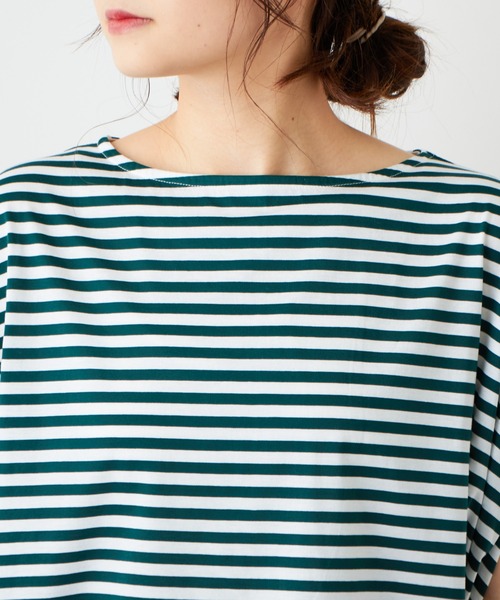 PUAL CE CIN(ピュアルセシン)の「裾ドローコード付きボーダーノースリーブ(タンクトップ・レディース・ボルドー/グリーン/ネイビー・FREE)」の15枚目の写真