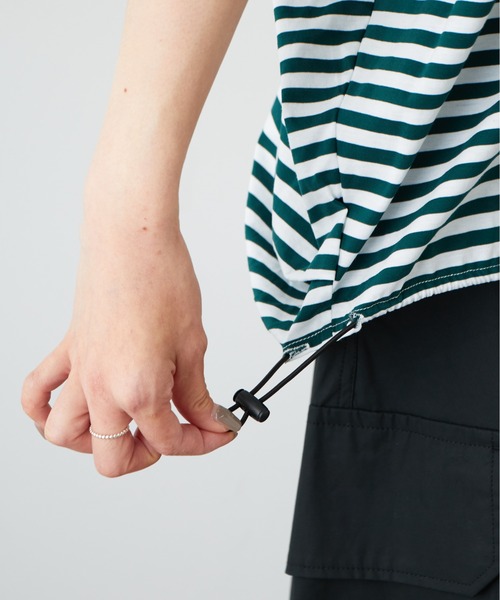 PUAL CE CIN(ピュアルセシン)の「裾ドローコード付きボーダーノースリーブ(タンクトップ・レディース・ボルドー/グリーン/ネイビー・FREE)」の20枚目の写真