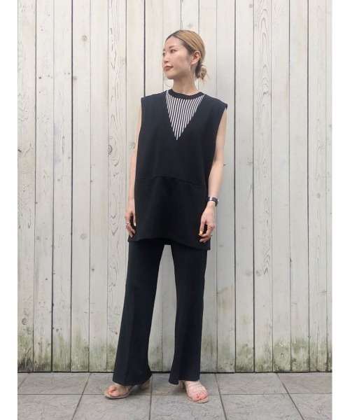 Samansa Mos2 blue（サマンサモスモスブルー）の「ジレライクプルオーバー【セットアップ可】（シャツ/ブラウス・レディース・ブラック/オレンジ/モカ・ﾌﾘ-）」の10枚目の写真