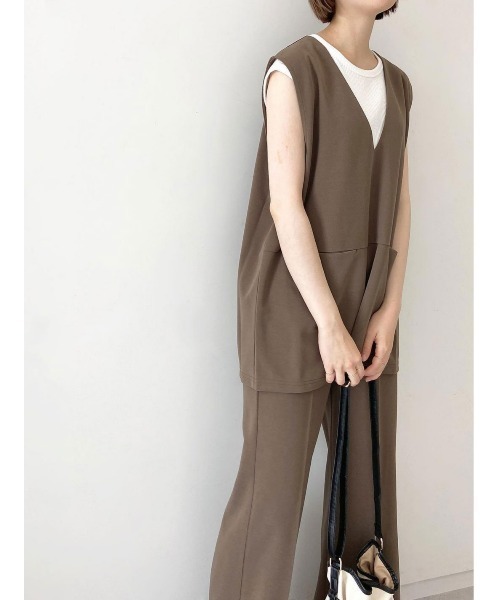 Samansa Mos2 blue（サマンサモスモスブルー）の「ジレライクプルオーバー【セットアップ可】（シャツ/ブラウス・レディース・ブラック/オレンジ/モカ・ﾌﾘ-）」の6枚目の写真