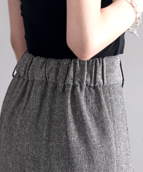 classicalelf（クラシカルエルフ）の「品の良さが漂う。ハイウエストセンタープレスツイードパンツ（ネップ＆無地）（その他パンツ・レディース・チャコールグレー/ブラック・SMALL/MEDIUM/LARGE/X-LARGE）」の9枚目の写真