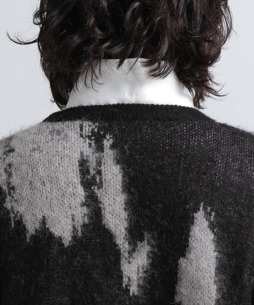 HARE（ハレ）の「アブストラクトモヘヤプルオーバー(HARE)（ニット/セーター・メンズ・ブラック/グレー/イエロー・FREE）」の17枚目の写真