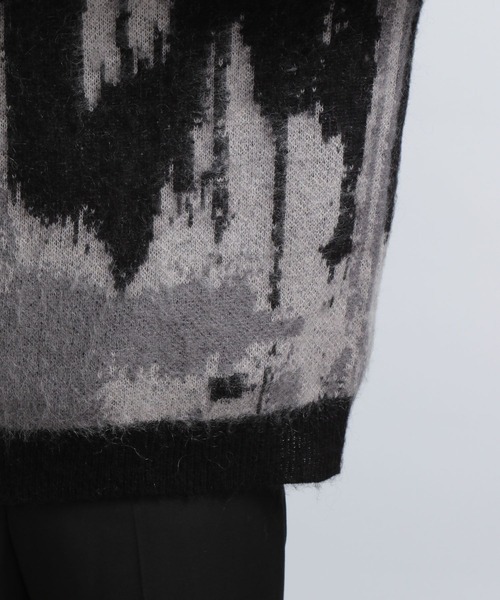 HARE（ハレ）の「アブストラクトモヘヤプルオーバー(HARE)（ニット/セーター・メンズ・ブラック/グレー/イエロー・FREE）」の19枚目の写真