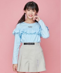 チュール重ねフリルロンT