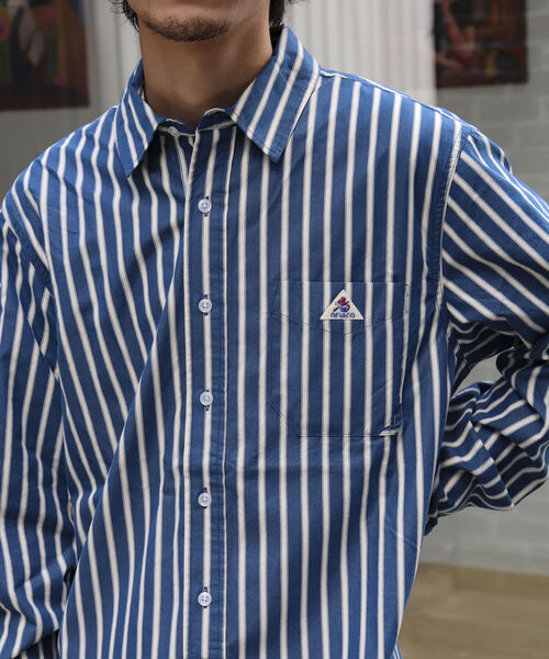 GEVACO（ゲバコ）の「【GEVACO/ゲバコ】レギュラーカラー ストライプシャツ ロンスト（シャツ/ブラウス・メンズ・ブラウン系その他/グリーン系その他/ブルー系その他/レッド系その他・M/L/S）」の3枚目の写真