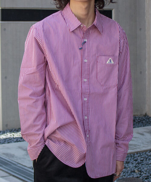 GEVACO（ゲバコ）の「【GEVACO/ゲバコ】レギュラーカラー ストライプシャツ ロンスト（シャツ/ブラウス・メンズ・ブラウン系その他/グリーン系その他/ブルー系その他/レッド系その他・M/L/S）」の4枚目の写真