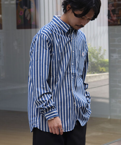 GEVACO（ゲバコ）の「【GEVACO/ゲバコ】レギュラーカラー ストライプシャツ ロンスト（シャツ/ブラウス・メンズ・ブラウン系その他/グリーン系その他/ブルー系その他/レッド系その他・M/L/S）」の6枚目の写真