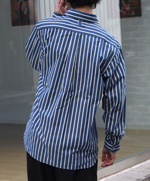 GEVACO（ゲバコ）の「【GEVACO/ゲバコ】レギュラーカラー ストライプシャツ ロンスト（シャツ/ブラウス・メンズ・ブラウン系その他/グリーン系その他/ブルー系その他/レッド系その他・M/L/S）」の7枚目の写真