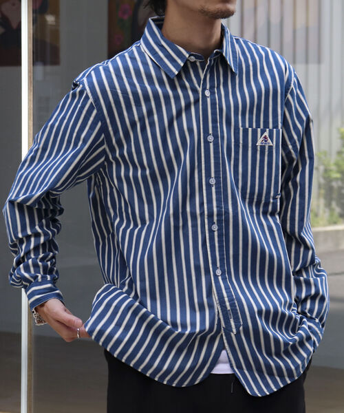 GEVACO（ゲバコ）の「【GEVACO/ゲバコ】レギュラーカラー ストライプシャツ ロンスト（シャツ/ブラウス・メンズ・ブラウン系その他/グリーン系その他/ブルー系その他/レッド系その他・M/L/S）」の8枚目の写真