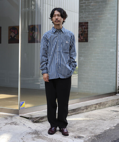 GEVACO（ゲバコ）の「【GEVACO/ゲバコ】レギュラーカラー ストライプシャツ ロンスト（シャツ/ブラウス・メンズ・ブラウン系その他/グリーン系その他/ブルー系その他/レッド系その他・M/L/S）」の10枚目の写真