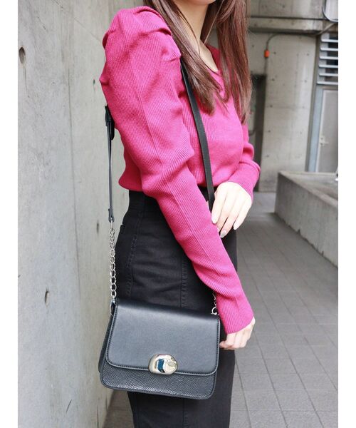 MURUA(ムルーア)の「チェーンストーンバッグ(ショルダーバッグ・レディース・グリーン/ブラック・FREE)」の8枚目の写真