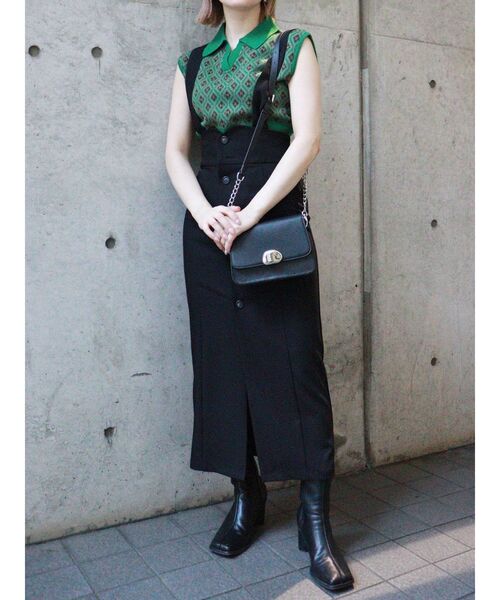 MURUA(ムルーア)の「チェーンストーンバッグ(ショルダーバッグ・レディース・グリーン/ブラック・FREE)」の6枚目の写真