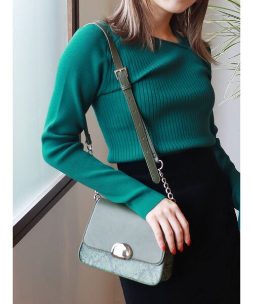 MURUA(ムルーア)の「チェーンストーンバッグ(ショルダーバッグ・レディース・グリーン/ブラック・FREE)」の9枚目の写真