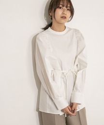 KBF | 『WEB/一部店舗限定』ウエストリボンボリュームスリーブチュニック(シャツ/ブラウス)