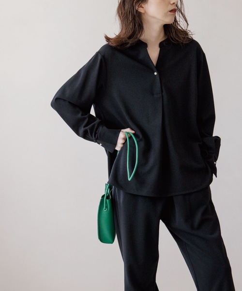 OPAQUE.CLIP(オペークドットクリップ)の「◆スキッパープルオーバー【セットアップ可・WEB限定アイテム】(Tシャツ/カットソー・レディース・ライトグレー/ブラック/オレンジ/ブルー/ボルドー/ホワイト系・40/38/42/36/34)」の12枚目の写真