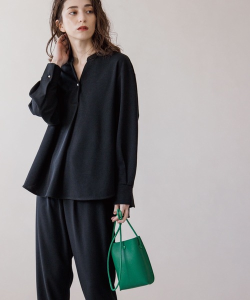 OPAQUE.CLIP(オペークドットクリップ)の「◆スキッパープルオーバー【セットアップ可・WEB限定アイテム】(Tシャツ/カットソー・レディース・ライトグレー/ブラック/オレンジ/ブルー/ボルドー/ホワイト系・40/38/42/36/34)」の13枚目の写真
