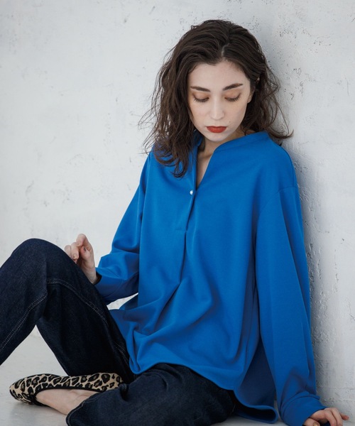OPAQUE.CLIP(オペークドットクリップ)の「◆スキッパープルオーバー【セットアップ可・WEB限定アイテム】(Tシャツ/カットソー・レディース・ライトグレー/ブラック/オレンジ/ブルー/ボルドー/ホワイト系・40/38/42/36/34)」の20枚目の写真