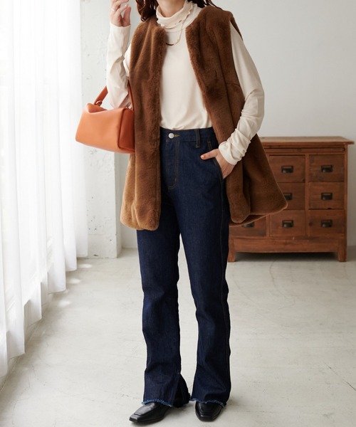 DISCOAT（ディスコート）の「あったかソフトリブタートルネックプルオーバー（Tシャツ/カットソー・レディース・アイボリー/ブラック/モカ/グリーン系その他/ピンク・FREE）」の17枚目の写真