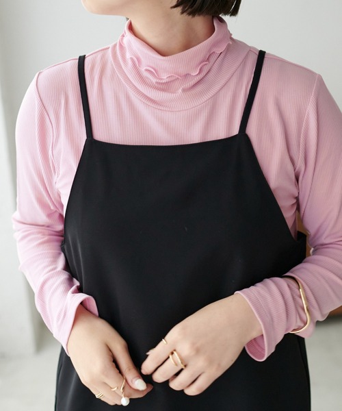 DISCOAT（ディスコート）の「あったかソフトリブタートルネックプルオーバー（Tシャツ/カットソー・レディース・アイボリー/ブラック/モカ/グリーン系その他/ピンク・FREE）」の10枚目の写真