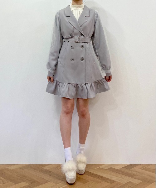 TITTY&CO.（ティティーアンドコー）の「【TITTY&CO.】チュールスリーブトレンチコート（トレンチコート・レディース・ライトブルー/ベージュ・SMALL/MEDIUM）」の12枚目の写真