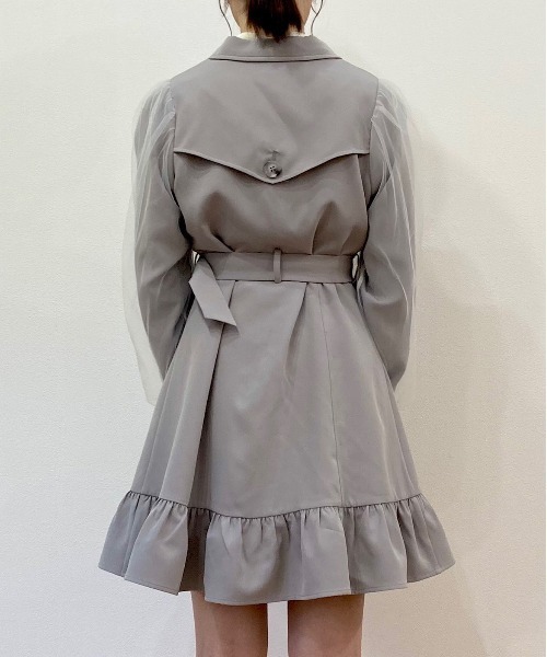 TITTY&CO.（ティティーアンドコー）の「【TITTY&CO.】チュールスリーブトレンチコート（トレンチコート・レディース・ライトブルー/ベージュ・SMALL/MEDIUM）」の17枚目の写真