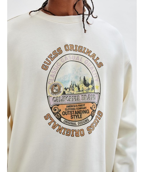 Guess（ゲス）の「GUESS Originals Classic Crewneck Sweat（スウェット・メンズ・ホワイト系その他・SMALL/X-LARGE/LARGE/MEDIUM）」の3枚目の写真