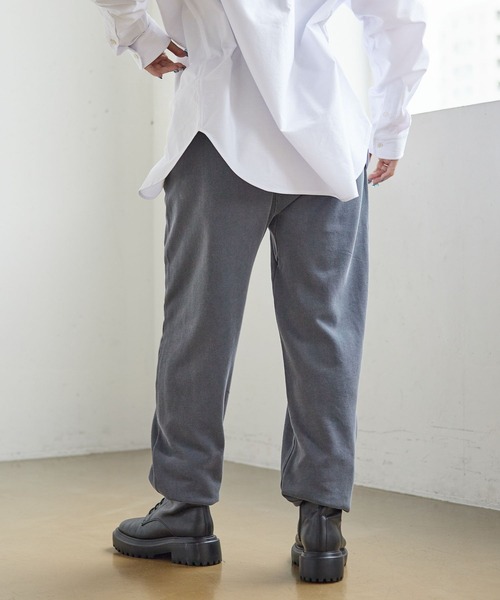 PBLIM（ページボーイリム）の「PAGEBOYLIM/オーバーダイスウェットパンツ（スウェットパンツ・レディース・チャコールグレー/ライトブルー/ブラウン・FREE）」の9枚目の写真
