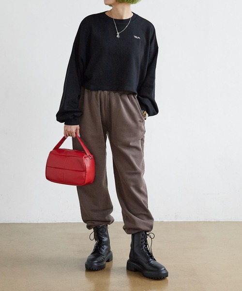 PBLIM（ページボーイリム）の「PAGEBOYLIM/オーバーダイスウェットパンツ（スウェットパンツ・レディース・チャコールグレー/ライトブルー/ブラウン・FREE）」の10枚目の写真