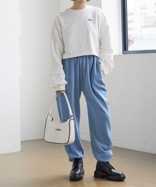 PBLIM（ページボーイリム）の「PAGEBOYLIM/オーバーダイスウェットパンツ（スウェットパンツ・レディース・チャコールグレー/ライトブルー/ブラウン・FREE）」の11枚目の写真