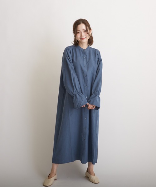 PAPAVER(パパヴェル)の「【papaver】袖ボリュームOP(ワンピース・レディース・カーキ/ブルー/スミクロ・MEDIUM)」の3枚目の写真
