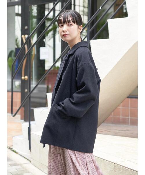 earth music&ecology(アースミュージックアンドエコロジー)の「ループヤーンダブルジャケット(その他アウター・レディース・ネイビー/その他1/チェック・FREE)」の14枚目の写真