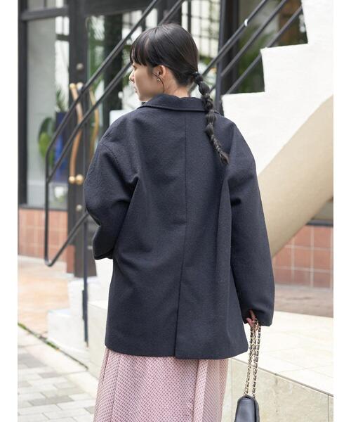 earth music&ecology(アースミュージックアンドエコロジー)の「ループヤーンダブルジャケット(その他アウター・レディース・ネイビー/その他1/チェック・FREE)」の15枚目の写真