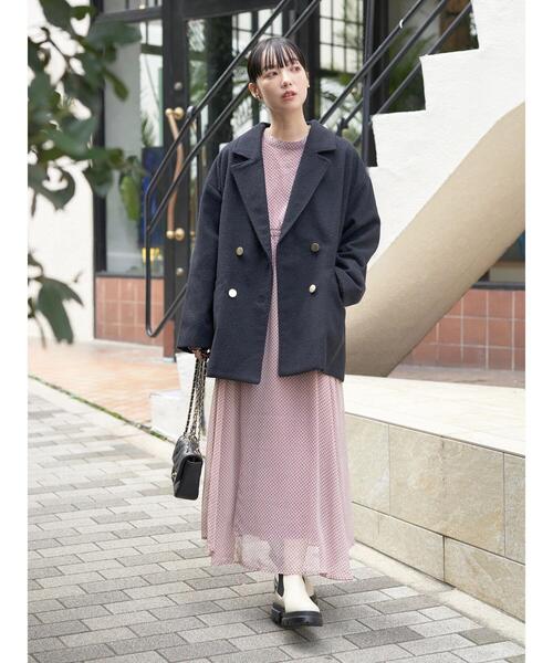 earth music&ecology(アースミュージックアンドエコロジー)の「ループヤーンダブルジャケット(その他アウター・レディース・ネイビー/その他1/チェック・FREE)」の16枚目の写真