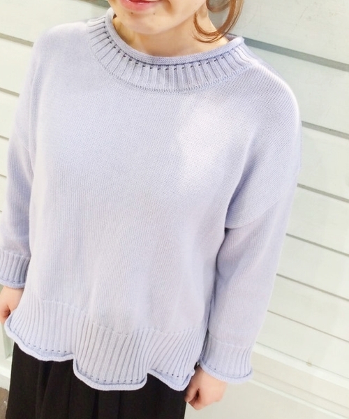 Kastane（カスタネ）の「【Kastane】リブロールプルオーバー（ニット/セーター・レディース・ピンク/グレー/サックスブルー/アイボリー・FREE）」の3枚目の写真