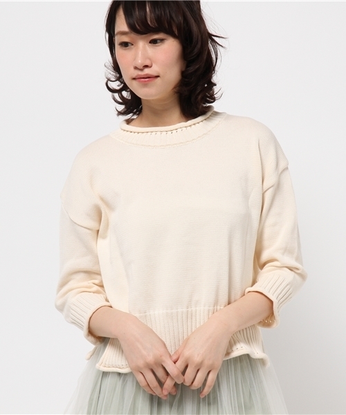 Kastane（カスタネ）の「【Kastane】リブロールプルオーバー（ニット/セーター・レディース・ピンク/グレー/サックスブルー/アイボリー・FREE）」の11枚目の写真