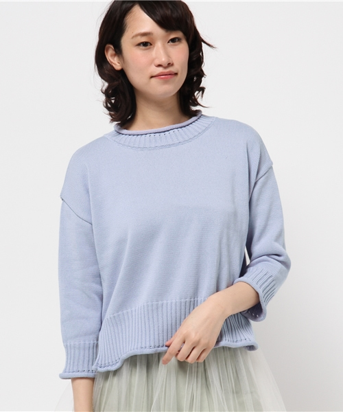 Kastane（カスタネ）の「【Kastane】リブロールプルオーバー（ニット/セーター・レディース・ピンク/グレー/サックスブルー/アイボリー・FREE）」の5枚目の写真