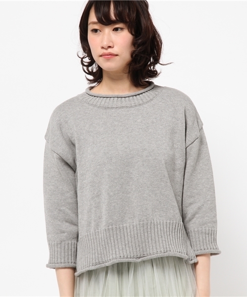Kastane（カスタネ）の「【Kastane】リブロールプルオーバー（ニット/セーター・レディース・ピンク/グレー/サックスブルー/アイボリー・FREE）」の12枚目の写真