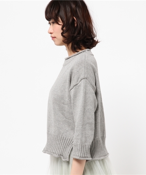 Kastane（カスタネ）の「【Kastane】リブロールプルオーバー（ニット/セーター・レディース・ピンク/グレー/サックスブルー/アイボリー・FREE）」の13枚目の写真