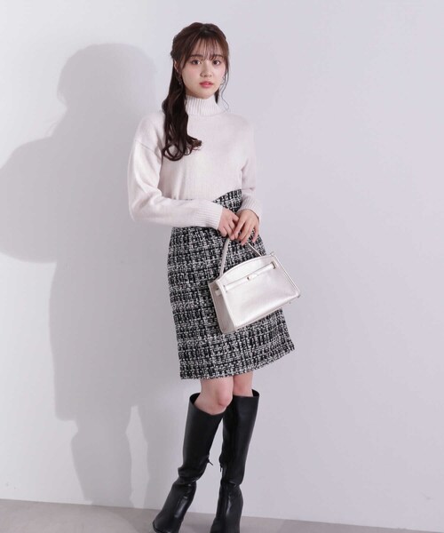 PROPORTION BODY DRESSING(プロポーションボディドレッシング)の「ハイウエストラメツイードミニスカート/1212220513(スカート・レディース・グレー/ブラック・MEDIUM/SMALL/X-SMALL)」の18枚目の写真