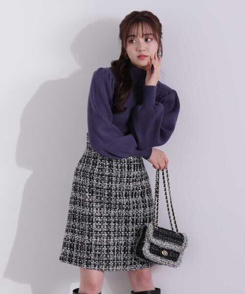 PROPORTION BODY DRESSING(プロポーションボディドレッシング)の「ハイウエストラメツイードミニスカート/1212220513(スカート・レディース・グレー/ブラック・MEDIUM/SMALL/X-SMALL)」の21枚目の写真
