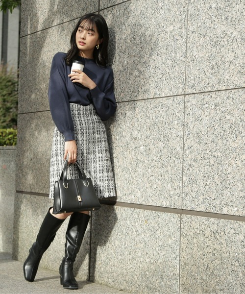 PROPORTION BODY DRESSING(プロポーションボディドレッシング)の「ハイウエストラメツイードミニスカート/1212220513(スカート・レディース・グレー/ブラック・MEDIUM/SMALL/X-SMALL)」の6枚目の写真