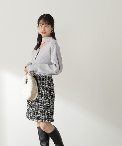 PROPORTION BODY DRESSING(プロポーションボディドレッシング)の「ハイウエストラメツイードミニスカート/1212220513(スカート・レディース・グレー/ブラック・MEDIUM/SMALL/X-SMALL)」の7枚目の写真