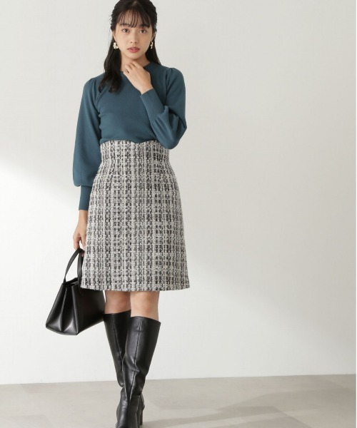 PROPORTION BODY DRESSING(プロポーションボディドレッシング)の「ハイウエストラメツイードミニスカート/1212220513(スカート・レディース・グレー/ブラック・MEDIUM/SMALL/X-SMALL)」の8枚目の写真