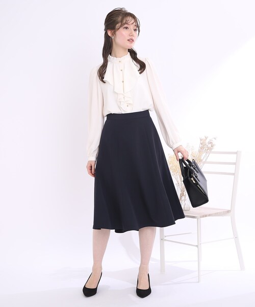 couture brooch(クチュールブローチ)の「◆【セレモニー/オフィスカジュアル】マーメイドシルエット イレヘムスカート(スカート・レディース・ライトグレー/ネイビー・42/38/40)」の3枚目の写真