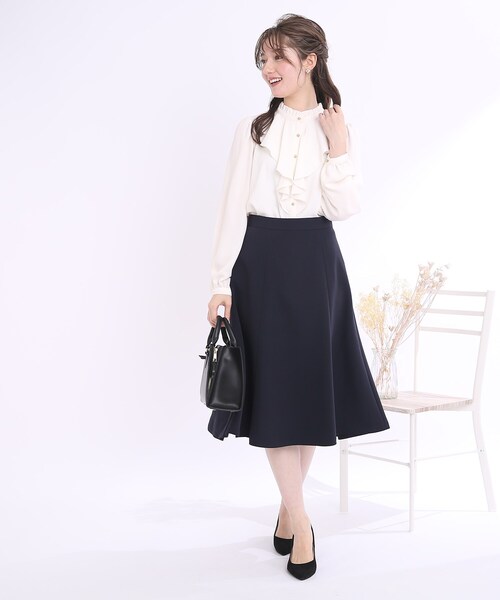 couture brooch(クチュールブローチ)の「◆【セレモニー/オフィスカジュアル】マーメイドシルエット イレヘムスカート(スカート・レディース・ライトグレー/ネイビー・42/38/40)」の4枚目の写真